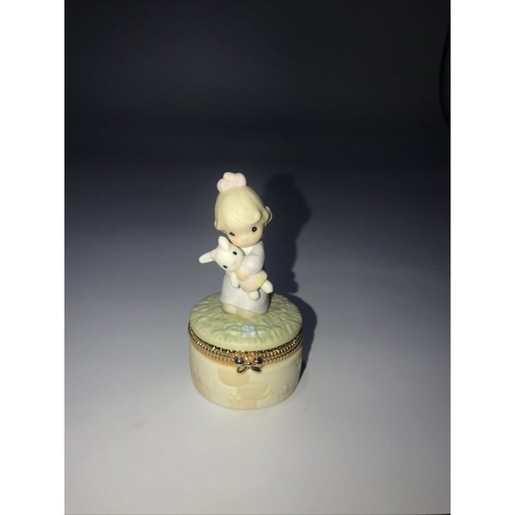 VINTAGE PRECIOUS MOMENTS TRINKET BOX 1998 & ENESCO LETS BE FRIENDS FIGURINE 1991 - Picture 5 of 10